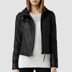 All Saints Belvedere black leather jacket, sz 2
